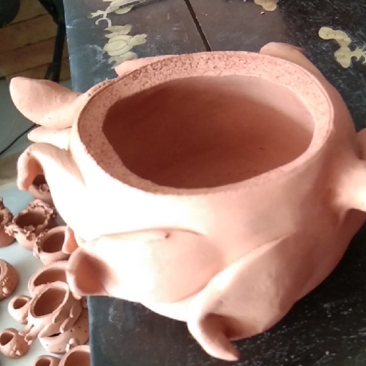Vegetarian Cooking Multi-Meat Flower Pot Fire Dragon Fruit Pure Handmade Purple Sand Flower Pot Clay