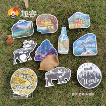 10 outdoor mountaineering camping stickers suitcase notebook bike stickers waterproof 3m no glue stickers