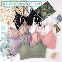 Underwear 2021 womens new ice silk incognito thread bandeau beauty back lace sexy underwear