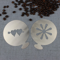 Fancy coffee printing model thickened milk foam spray template stainless steel flower drawing mold 10cm diameter