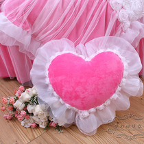 Luxury rose flower pink crystal velvet heart pillow love pillow
