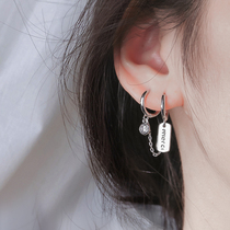 Double earrings 2021 New Tide earrings Korean temperament Net red earrings female earrings female earrings female sterling silver earrings