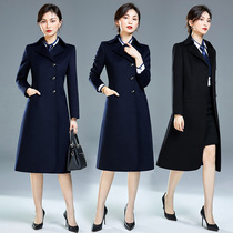 Professional costume temperament goddess Fan Maos coat stewardess uniform work clothes aviation etiquette overcoat winter