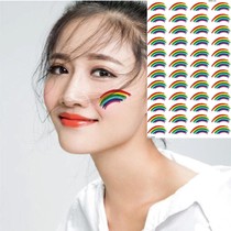 Rainbow Face Flag Sunshine Childrens Tattoo Sticker Star Sticker Face Little Star Sun Games Flag