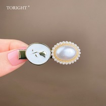 TORIGHT Pearl duckbill clip French glazed rose romantic girl hairclip simple edge clip geometric broken hairclip