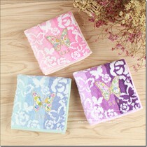 Blemish Ex-foreign Trade Export Raw single pure cotton jacquard embroidered butterfly fine small square towel handkerchief soft absorbent