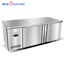 Ear Ling 1 5 m Horizontal Commercial Bench Ice Cabinet Stainless Steel Refrigerated Frozen Kitchen Ground Fridge Refreshing Snow Cabinet