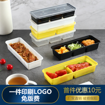 High-end disposable lunch box rectangular takeaway packaging box multi-grid fast food box fruit bento plastic box thickened