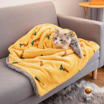 Pet blanket double-layer thickened cat blanket dog mat sleeping pad towel blanket small quilt sleep blanket winter
