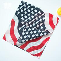 Outdoor travel hiking headscarf fashion riding sweat-absorbing sunshade mask American floating flag riding square scarf