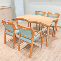 Customize the nursing home dining room table Aging Table And Chairs Welfare Home Old Age armchair Dining Room Dining Table and chairs in the old yard