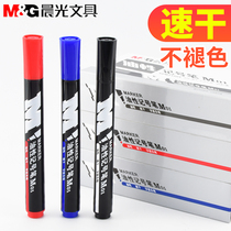Morning cursor marker pen Black oily pen Logistics large head pen wholesale box head coarse marker pen Red waterproof not fading large capacity quick-drying sign-in pen Poster pen color