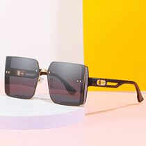 2022 new metalens Tide Cards Sunglasses Female large face Slim Sunglasses Han version Anti-ultraviolet vegan Yan eyes