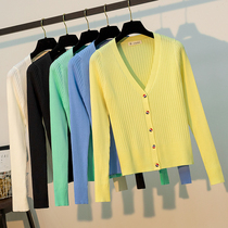 Spring and Autumn Small Knitted Cardigan Shawl with a suspender skirt jacket slim ICE cotton short sweater women