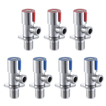 Angle valve hot and cold 4 points thick water heater shower water valve switch household 304 stainless steel water stop triangle valve