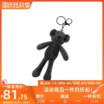 PSO Brand 19AW3 limited gray plaid plush bear doll pendant accessories backpack decoration