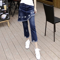European Standing European Goods New Spring And Autumn Womens New 2022 Foreign Air Denim Dress Pants Fashion Breaking Jeans Womens Wave