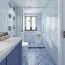 Blue Plaid tiles 300x450 kitchen bathroom new floor tiles wall tiles balcony non-slip corridor small floor tiles