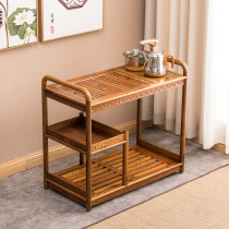 Mobile tea table chicken wing wood extended tea cart automatic water supply simple household small tea table mobile solid wood tea cart