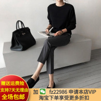 Suit pants womens 2021 summer thin straight loose hanging black high waist thin casual nine-point trousers womens 2021 summer thin straight loose hanging black high waist thin casual nine-point trousers womens 2021 summer thin straight loose hanging black