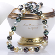 Xinlun 9-10mm Morandi Color is a Dahiti Black Nanyang Gold Mixed Sea Water Pearl String neckline for Mom