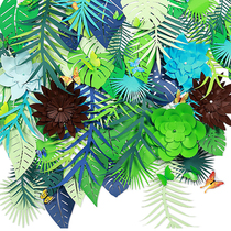 Childrens Day Kindergarten Classroom Window Decoration Tropical Leaf Hanging Ornaments on June 1st Childrens Day