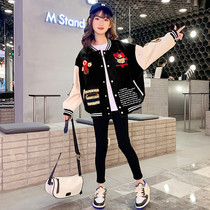 UK Next Sara Girl Jacket 2022 Spring New Korean Version Children Cartoon Casual Baseball Jacket