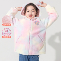 Bala Bala Girls Cotton Clothing Plus Suede 2021 Winter Dress New Children Plush Warm Jacket 202421105001