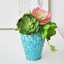 4 pieces of simulation succulent plants single Lotus Palm Guanyin Lotus Snow Lotus large succulent plant F595