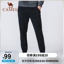 Camel autumn and winter sports pants mens and womens couple solid color loose trousers slim casual knitted pants