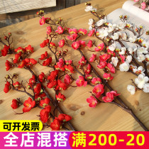 Plum blossom imitation flower plum fake flower Chinese home decoration silk flower arrangement living room ornaments plastic flower branches peach blossom