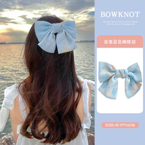 Blue bow headgear hairclip female summer back head clip top clip hairpin Net red 2021 new hair accessories