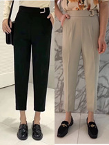 Spring Autumn New Products Redlip Red Lip Suit Women Pants High Waist 90% Small Feet Black slim 100 lap Overalls Harun pants