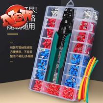 Fork type terminal z Pluggable terminal block Large box cold-pressed end wire nose stripping pliers Tube type combination set