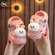 Female treasure slippers hole shoes 2020 new daughter children cool slippers summer out princess girls half-drag sandals