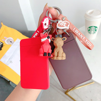  Campus bus card protective sleeve Student Meal Card Silicone creative sleeve Key chain Access Ins Wind integrated soft shell