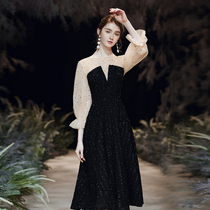 Banquet small evening dress dress Womens annual birthday party socialite French host dress temperament usually wear