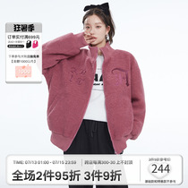 ANDYET AD1 21AW tide card base Embroidered Lamb Wool Jacket Autumn Winter Stand Lamb Suede Jacket