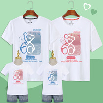 Parent-child size family of three four new mother and daughter Summer bombing street Net red short sleeve foreign style T-shirt tide