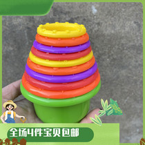 Brand goods stacked music baby early education puzzle baby rainbow water toy set Cup bath can also play