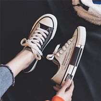2021 spring and summer new Korean version of Wild couple shoes students personality men and women board shoes tide Mandarin duck canvas shoes women