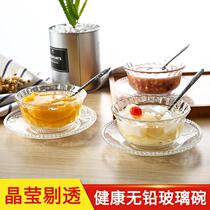 Microwave home commercial glass tableware set Bowl plate spoon dessert rice sugar water silver ear soup
