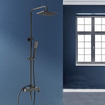 Cari Bathroom Flagship Store Black Shower Shower Head Suit Home Booster Bathroom Full Copper Shower Spray Head Suit