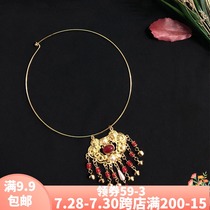 Chinese Hanfu Classical collar Ancient costume Ancient style Maya Vintage bride silver and gold necklace Tassel Cheongsam cos accessories