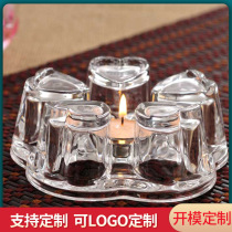 Glass teapot heating base plum blossom insulation base candle warm tea cup warm cup large heart-shaped base