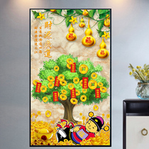5d diamond painting 2022 new full drilling business Xinglong Cross embroidered financial resources Guangjin Money Tree Dot Stick Stick Brick Stone Painting