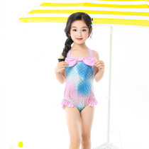 Childrens swimsuit female girl cute little Princess little child 2021 new foreign style conjoined Mermaid swimsuit