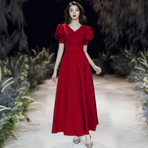 Toast Dress Bridal Gown Modern Wedding SLIM 2021 NEW SUMMER USUAL CAN BE WORN WITH WINE RED EVENING GOWN WOMAN