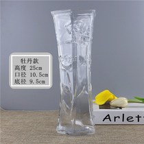 Large living room glass vase transfer bamboo rich bamboo transparent 40cm height 50cm flower arrangement extra large floor