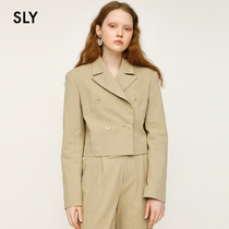 SLY spring fashion commute minimalist pure color short suit jacket woman 030ESA30-0620